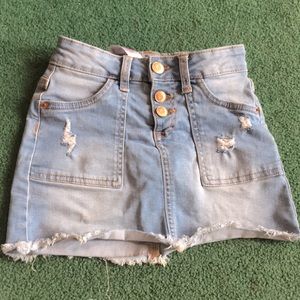 Light Wash Cute Justice Jean Skirt